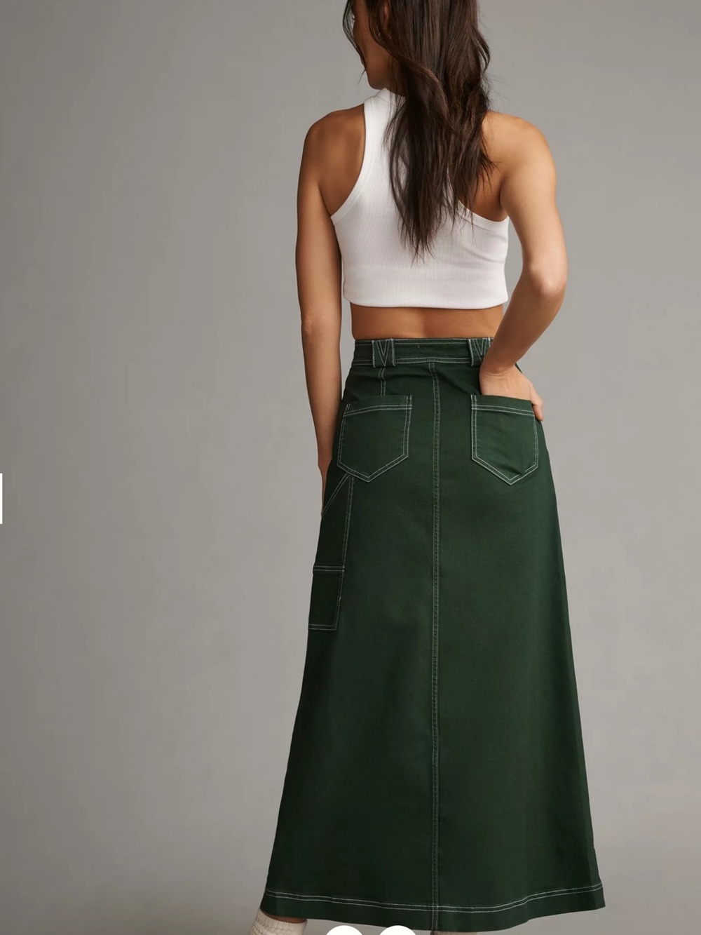 Pilcro Carpenter Green Maxi Skirt Size 2 - Picture 5 of 12